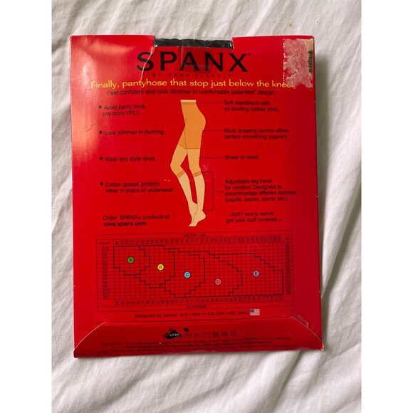 Spanx By Sara Blakely Black Footless Bodyshaping Pantyhose Size A - Picture 10 of 13